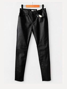 GARCIA Celia High Waist Matte Coated Pants Ink Black W29 edgy urban chic NWT